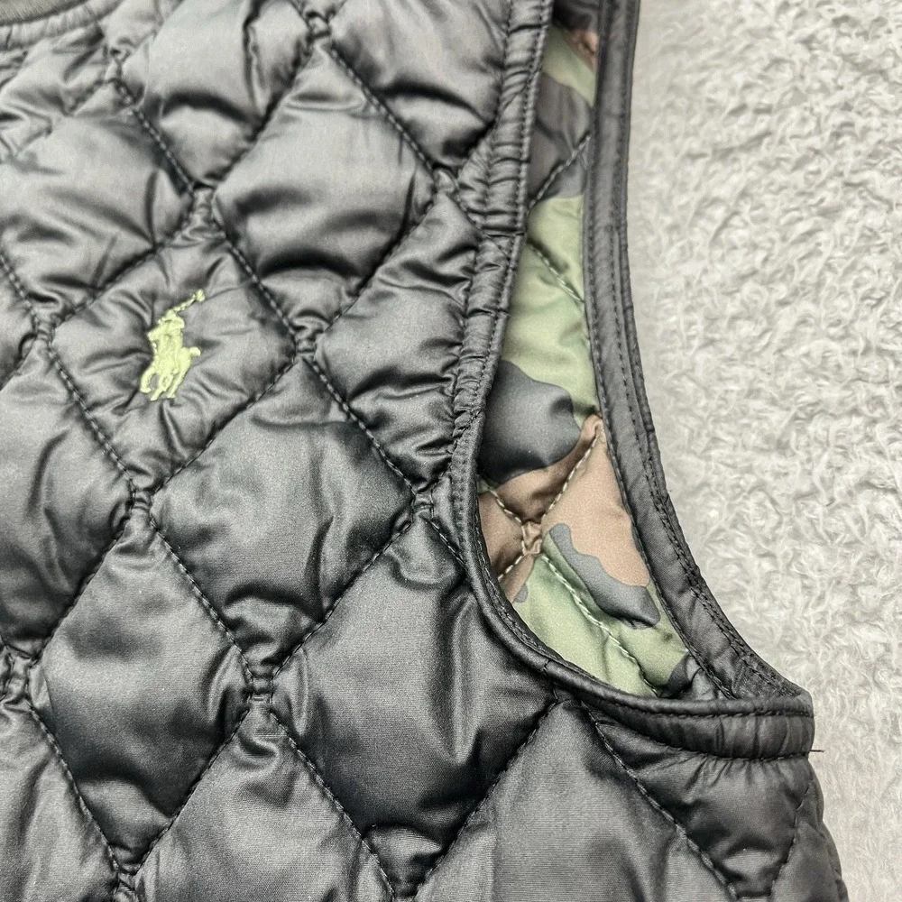 Polo Ralph Lauren Diamond Quilted Vest‎  Boys 7 Chocolate Brown Camo Interior